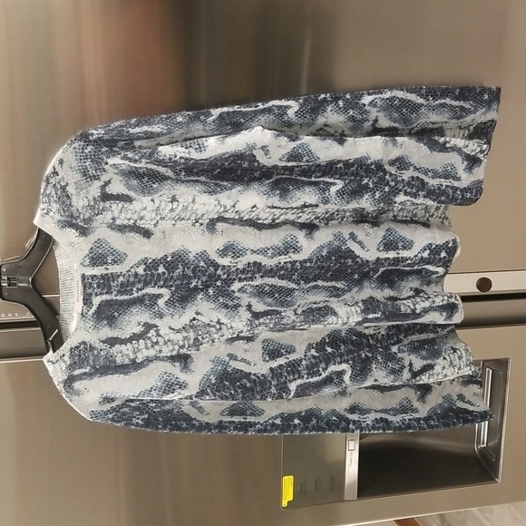 💕ALLSAINTS💕 Python Jumper Sweater ~ Blue Snakeskin Animal Print Medium M NWT - Picture 1 of 9